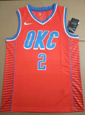 NBA 2 Gilgeous-alexander OKC Thunder 19-20 Maillot orange imprimé